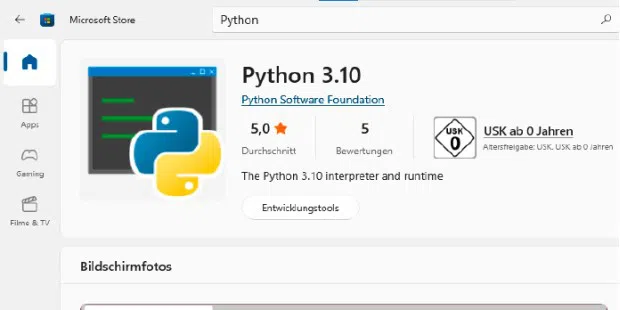 Microsoft интерпретатор Python Foundation.