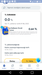 Скриншот Turkcell приложения.
